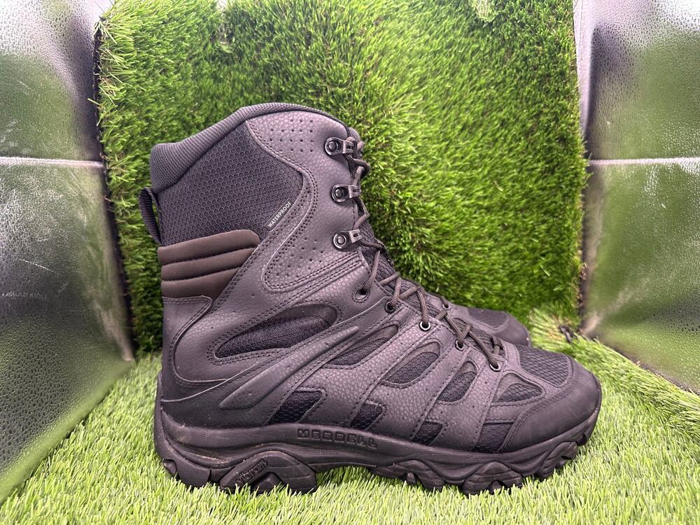 Merrell Moab 3 J003907 Combat Boot Mens 12 Black Leather Tactical Zip Waterproof